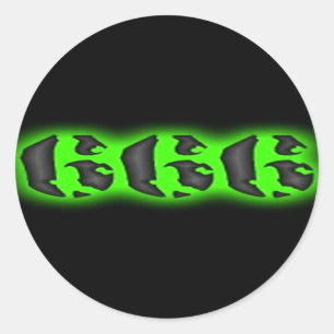 Schlechtes Kennzeichen des Tieres   Halloween 666 Runder Aufkleber