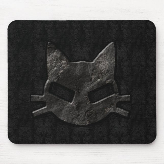 Schlechtes Miezekatze-Schwarzes gotisches Mousepad (Vorne)