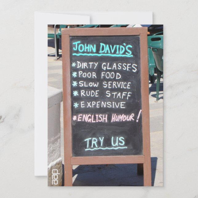 Schlechtes Mittagessen Einladung (Vorderseite)