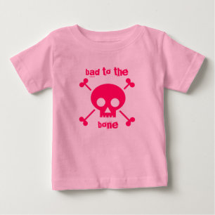 Schlechtes zum Knochen-niedlichen rosa Baby T-shirt