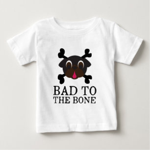 Schlechtes zum Knochen-Schwarz-Mops-Bodysuit mit Baby T-shirt