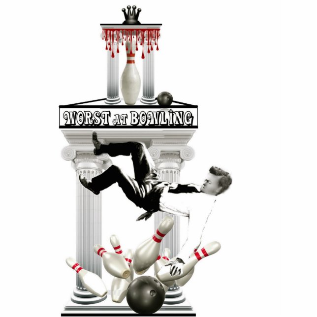 Schlechteste Bowlings-Trophäe Freistehende Fotoskulptur (Vorne)