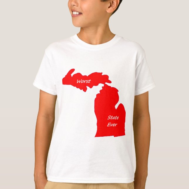 Schlechtester roter Körper Staat Michigans T-Shirt (Vorderseite)