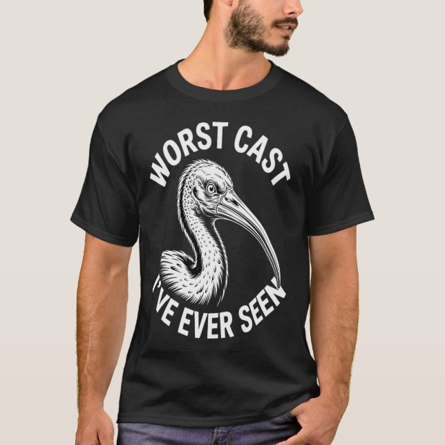 Schlechtestes Casting Bin Chicken Fishing Design T-Shirt (Vorderseite)