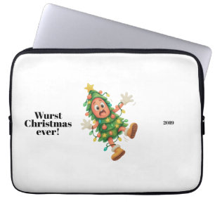 Schlechtestes Weihnachten ever! Lustige Salami Laptopschutzhülle