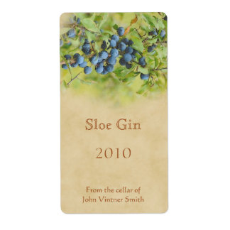 Schlehen-Gin-Flaschenetikett