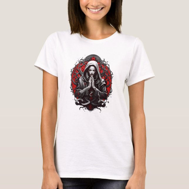Schleichpriesterin des Schattengartens T-Shirt (Vorderseite)
