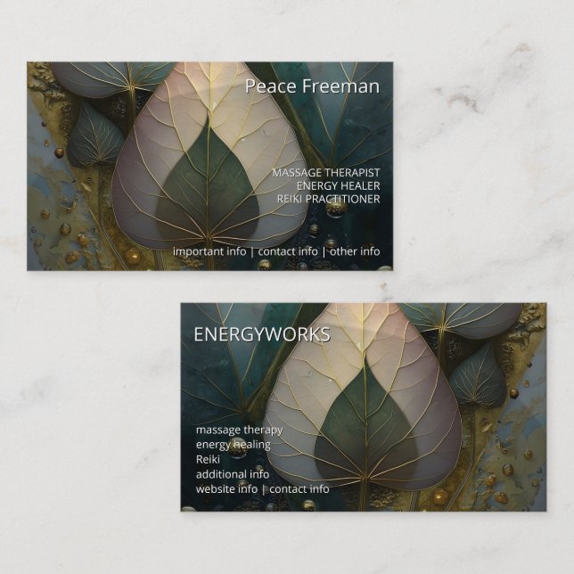 Schleier aus Blättern | Botanisches Design Visitenkarte (Vorne/Hinten)
