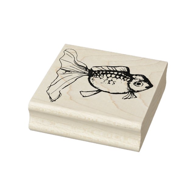 Schleier Schwanz Goldfisch                     Gummistempel (Stempel)