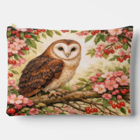 Schleiereule im blühenden Baum Accessoire-Tasche