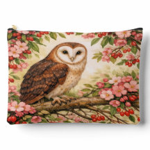 Schleiereule im blühenden Baum Accessoire-Tasche