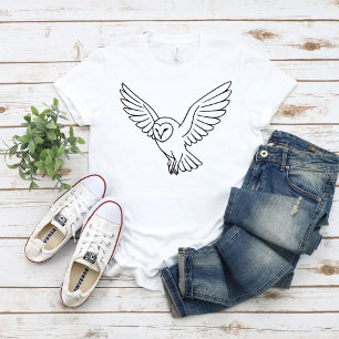 Schleiereule in Fluglinie Kunst T-Shirt