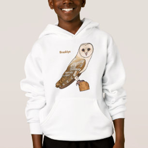 Schleiereule Vogel Cartoon-Illustration Hoodie
