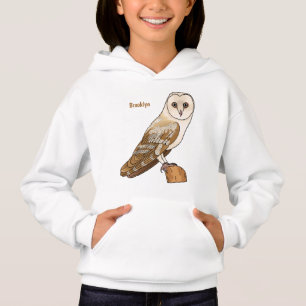 Schleiereule Vogel Cartoon-Illustration Hoodie