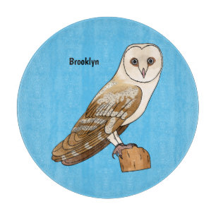 Schleiereule Vogel Cartoon-Illustration Schneidebrett