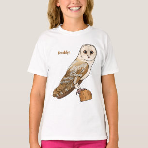 Schleiereule Vogel Cartoon-Illustration T-Shirt
