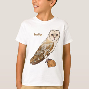 Schleiereule Vogel Cartoon-Illustration  T-Shirt