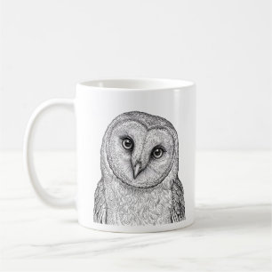 Schleiereulen-Tassen Weiß Schwarz Kunst Kaffee Kaffeetasse