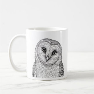 Schleiereulen-Tassen Weiß Schwarz Kunst Kaffee Kaffeetasse