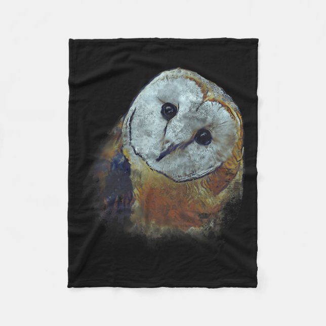 Schleiereulenmalerei Eulen Kunst  Fleecedecke (Vorderseite)