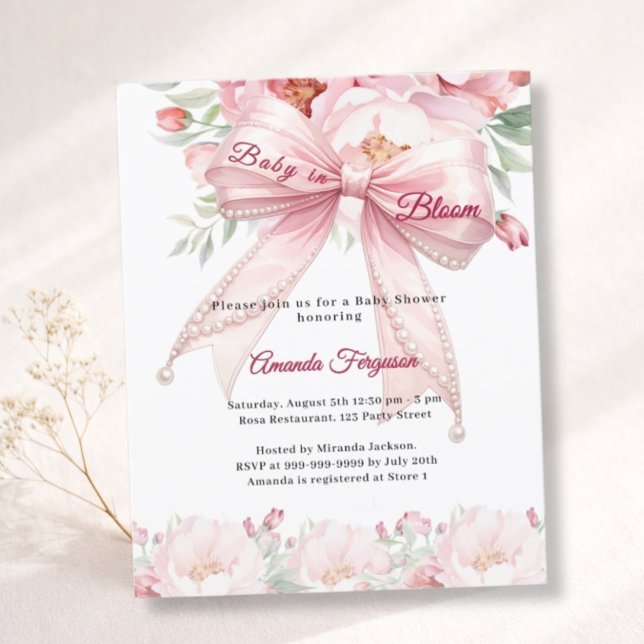 Schleife rosa Blumen blühen Mädchen Baby Shower Ei (Von Creator hochgeladen)