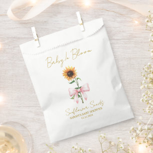 Schleife   Sonnenblumenkerne Baby Shower Geschenkt Geschenktütchen