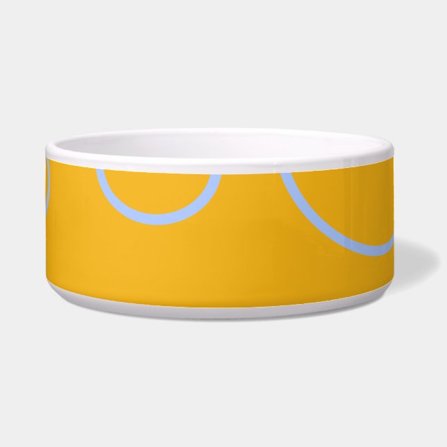 Schleifen auf Orange Geometric Keramik Pet Bowl Napf (Vorderseite)