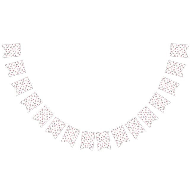 Schleifen, Häschen und Blumen Wimpelkette (Alle)