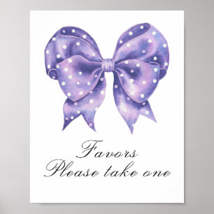Schleifen-Polka-Dot-Baby-Shower - Gunstposter Poster