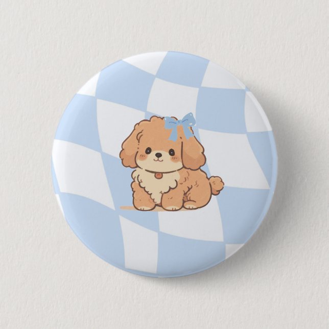 Schleifen- und Knochen-Abzeichen Button (Vorderseite)
