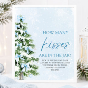 Schleifen-Weihnachten Errate wie viele Küsse Baby Poster