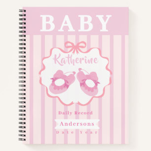 Schleifenband It's a Girl Baby Daily Record Notizbuch