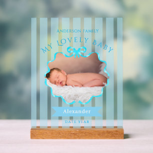 Schleifenband Neugeborenes Baby Boy  Acrylschild