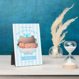 Schleifenband Neugeborenes Baby Boy Fotoplatte
