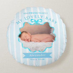 Schleifenband Neugeborenes Baby Boy Rundes Kissen