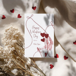 Schleifenbögen & Herzballons – Valentinstag Feiertagskarte