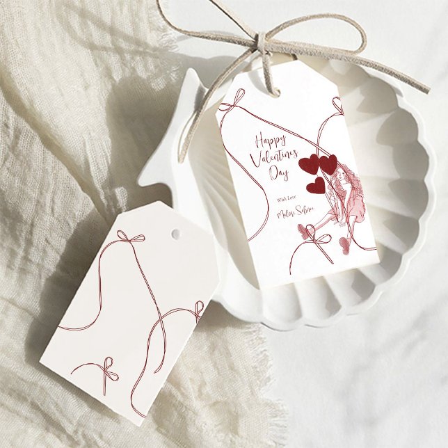 Schleifenbögen & Herzballons – Valentinstag Geschenkanhänger (Von Creator hochgeladen)