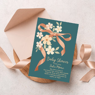 Schleifenstrauß-Baby-Party Einladung