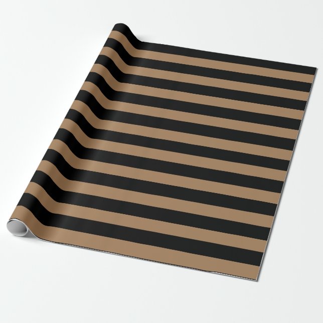 Schleifpapier für braune und schwarze Streifen Geschenkpapier (Ungerollt)