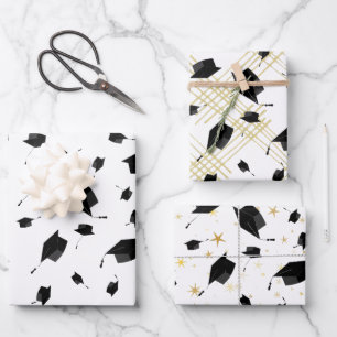 Schleifpapier für die schwarze Graduierung Geschenkpapier Set