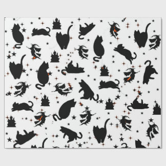 Schleifpapier für die Silhouette von Hexen, Katzen Geschenkpapier