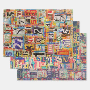 Schleifpapier oder Collage und Entkopplungspapier Geschenkpapier Set