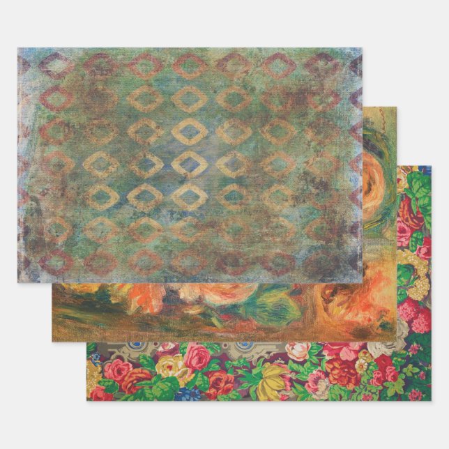 Schleifpapier oder Collage und Entkopplungspapier Geschenkpapier Set (Set)