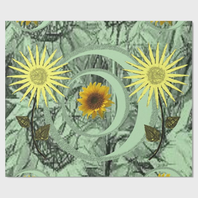 Schleifpapier Sonnenblume Geschenkpapier (Flach)