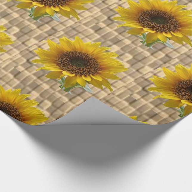 Schleifpapier Sonnenblume Geschenkpapier (Ecke)