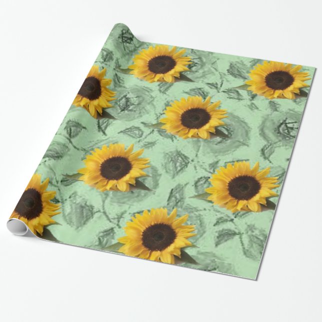 Schleifpapier Sonnenblume Geschenkpapier (Ungerollt)