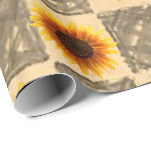 Schleifpapier Sonnenblume Geschenkpapier (Rolleneckpunkt)