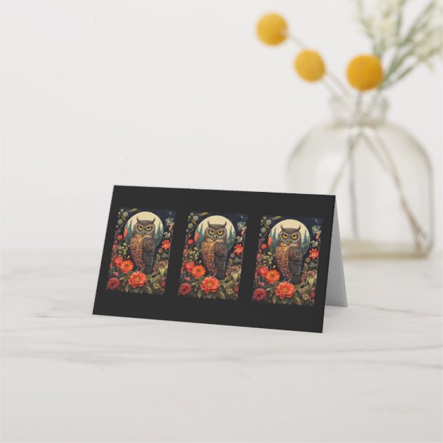 Schlemmerei bei Nacht mit Vollmond Platzkarte (Vorderseite)