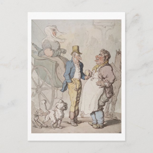 Schlender Billy, Reisende, die Erfrischung nehmen  Postkarte (Vorderseite)