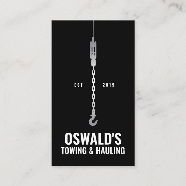 Schlepp- und Abschleppdienst Visitenkarte (Vorderseite)